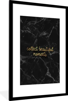 Produktbild von MuchoWow® Gerahmtes Poster Zitate - Sprichwörter - Gold - Marmor 60x90 cm - Poster mit Schwarzem Bilderrahmen Wandposter Rahmen Foto Bilder - Dekoration - Wandposter Wohnzimmer - Hochwertig