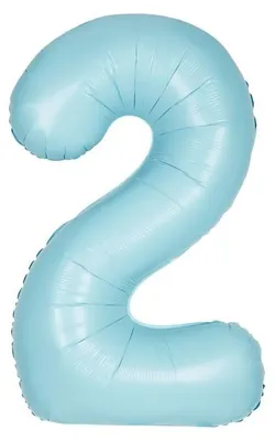 Produktbild von XL Folienballon hellblau matt Zahl 2