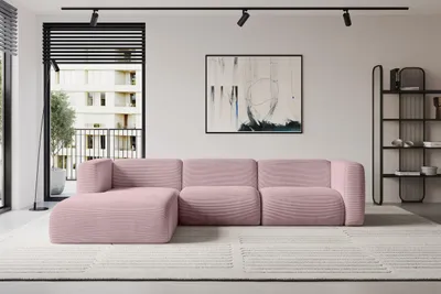 Produktbild von ALTDECOR Ecksofa - MIRA-L2 - 318x179x89 - Rosa - Corner Sofa Eckcouch Couch L-Form, links/rechts angeordnet