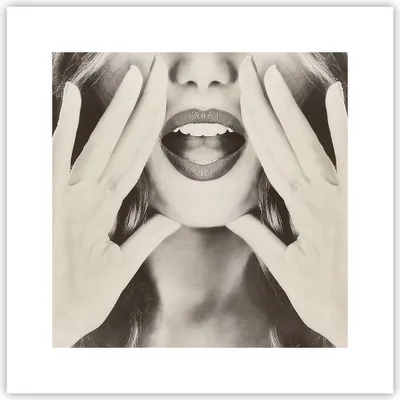 Produktbild von Poster - Poster ohne Rahmen - Frau Mund Geheimnis - 30x30 cm - Wand Bild - Wanddeko - Wandbilder - Kunstposter - Wandposter - Bilder - Kunstdruck - Wanddekoration - Wandbild - P2XAC30x30-4920