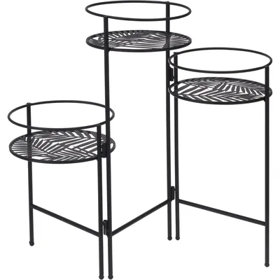 Produktbild von ORION Blumenständer Pflanzenständer Blumenregal aus Metall 3x Blumentopf