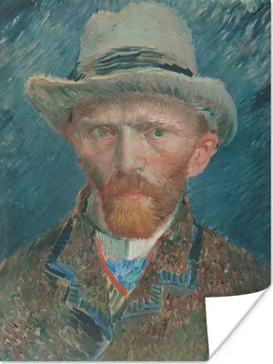 Produktbild von MuchoWow® Poster Selbstporträt 1887 - Gemälde von Vincent van Gogh 120x160 cm - Wandbilder