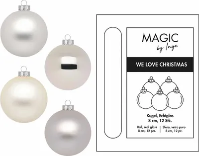 Produktbild von Weihnachtskugeln 12 Stk 8cm Cloud Dancer