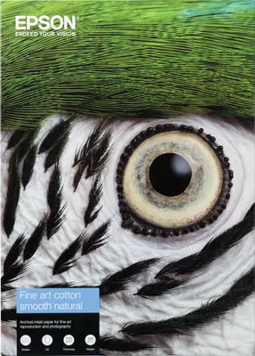 Obrázok produktu pre Epson Fine Art Bavlna Smooth Natural A4 25 Sheets, Matný, Umelecký papier, 300 g/m², 25 listy