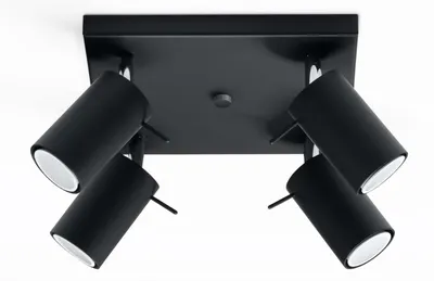 Immagine prodotto di Lampada a soffitto RING 4 nero 4xGU10 10W acciaio 16x25x25cm Sollux Lighting