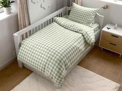 Produktbild von GRENTIS Kinderbettwäsche-Set mit Spannbettlaken, grün