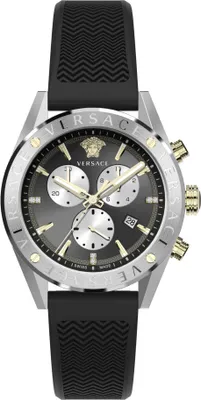 Produktbild von Versace Herren Armbanduhr V-Chrono 45 mm Chronograph, Datumsfenster Armband Silikon VEHB00819