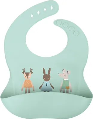 Produktbild von Silikon Lätzchen mit Auffangtasche Kiddies Grün