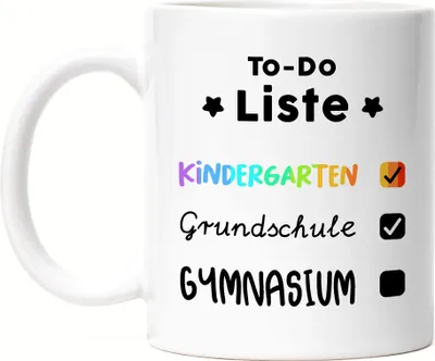 Produktbild von To Do Liste Tasse Checkliste 5. Klasse Gesamtschule Gymi Geschenkidee