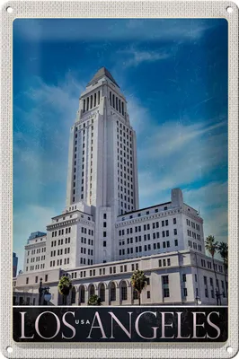 Produktbild von Blechschild Reise 20x30cm Los Angeles USA Amerika Hochhaus