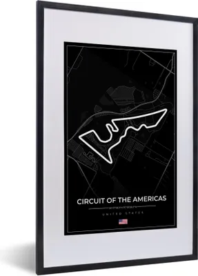 Produktbild von MuchoWow® Gerahmtes Poster Amerika - Rennstrecke - Formel 1 - Circuit of the Americas - Rennsport - Schwarz 40x60 cm - Poster mit Schwarzem Bilderrahmen Wandposter Rahmen Foto Bilder - Poster in Rahmen