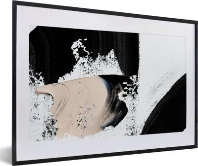 Produktbild von MuchoWow® Gerahmtes Poster Malerei - Abstrakt - Design 60x40 cm - Poster mit Schwarzem Bilderrahmen Wandposter Rahmen Foto Bilder - Schlafzimmer - Plakat in Rahmen - Drucken