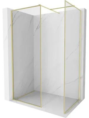 Obrázek produktu pro Mexen Kioto-F Sprchová zástěna Walk-in s rámem 85 x 70 cm, transparentní 8 mm, zlatá kartáčovaná - 800-085-202-04-55-070
