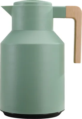 Produktbild von 1L Thermo-Kaffeekaraffe Doppelwandige Thermoskanne Thermoskanne mit Holzgriff Wasserkocher Isolierflasche Teekaraffe haelt heiss kalt
