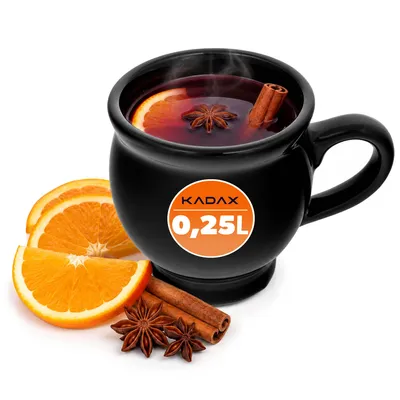 Produktbild von KADAX Steinzeugbecher für Glühwein, 250 ml, Schwarz