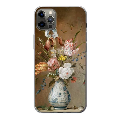 Produktbild von MuchoWow® Handyhülle Schutzhülle Hülle für iPhone 12 Pro Max Stilleben mit Blumen - Balthasar van der Ast - Alte Meister Silikon Softcase Handy Hülle - Hartschale