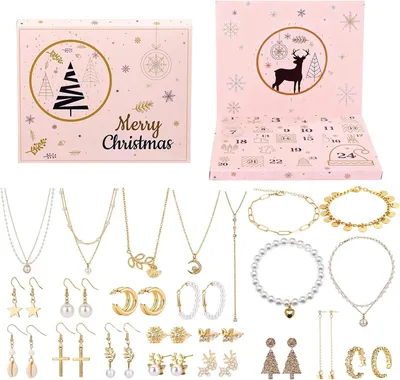 Productafbeelding van Adventskalender sieraden vrouwen kerstkalender meisjes goud
