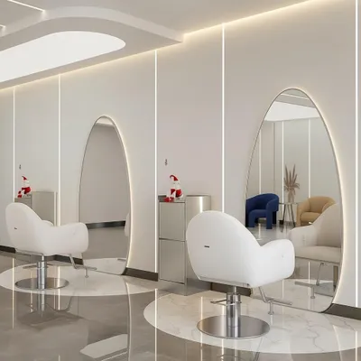 Produktbild von Frisierkonsole | Barberkonsole | Kosmetikkonsole mit LED-Spiegel 180x90 Silber