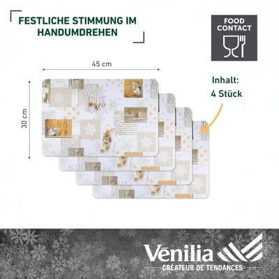Produktbild von Tischset Snow, 45x30cm, 4 Stück