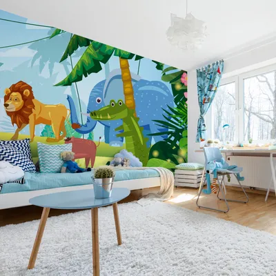 Produktbild von Muralo XXL Selbstklebende FOTOTAPETE Tiere DSCHUNGEL Gorilla Elefant 3D Effekt (B) 300 cm x (H) 210 cm Tapete Wandtapete WOHNZIMMER SCHLAFZIMMER 4847