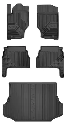 Productafbeelding van Rubberen automatten + kofferbakmat voor Kia Sorento I 2002-2009 (SUV) – 5-delig, zwart, op maat – Wielganizator