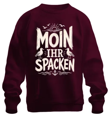 Productafbeelding van Hallo allemaal, Noord-Duitsland, kust, opmerking, sarcasme, sweatshirt, trui, bordeauxrood, maat M
