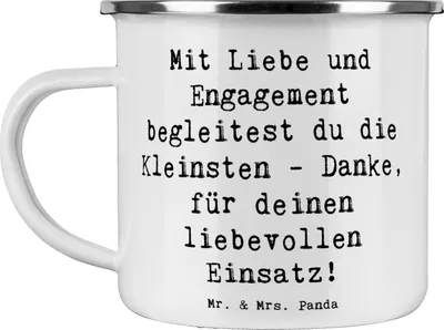 Produktbild von Mr. & Mrs. Panda Kaffeepott Spruch Liebevolle Erzieher - Weiß - Geschenk, Bedanken, Danke sagen, Pott, Wertschätzung, Freundschaft, Haferl, Aufmerksamkeit, Teetasse