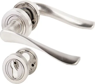 Produktbild von Türdrücker Türgriff Wigo Türklinke Türbeschlag Drückergarnitur Zamak Nickel matt Profilzylinder