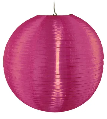 Image de Japanballon : diamètre 40 cm, abat-jour de style asiatique, en métal et en tissu, de couleur rose, hauteur 40 cm, diamètre 40 cm, pour culot E27