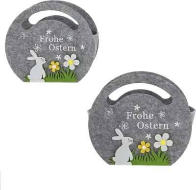 Produktbild von 2 Stück Osterkörbchen Filz Frohe Ostern