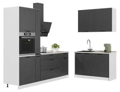 Imagen del producto de Cocina Vicco Fame-Line Gris oscuro/Blanco 220 x 120 cm, ET Mármol, Model 65013