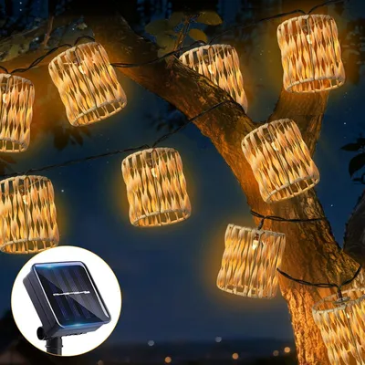 Productafbeelding van Lichtsnoer Lampionnen 3,6m - 10 LED - Op Zonne-energie - IP65 Waterdicht - Voor Buiten