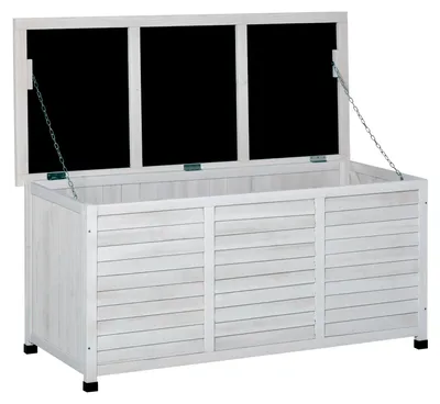 Immagine prodotto di Contenitore per cuscini da giardino - Cassetta per esterni - Contenitore per accessori da giardino - Con coperchio apribile - Design a sportello - Robusto - Resistente
