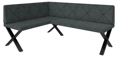 Produktbild von Eckbank Akiko Metal X-142x168-Links-Inari96- Stoff|Eckbankgruppe für Ihrem Esszimmer|Küche|modern|Sitzecke|Essecke
