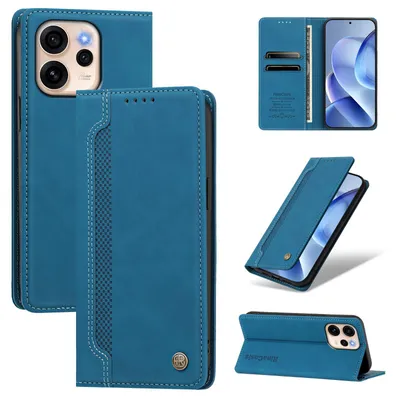 Obrázek produktu pro Pouzdro pro Oppo Reno15 Pro,Polyuretankožené peněženkové flipové pouzdro s přihrádkami na karty a stojánkem Modrá