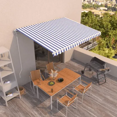 Obrázok produktu pre Markíza The Living Store Automatic Retractable 450x350 cm Blue and White