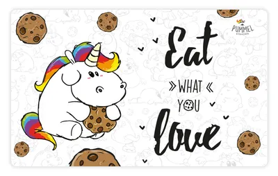 Produktbild von Pummel & Friends Brettchen Pummeleinhorn - Eat what you love Frühstücksbrettchen Schneidebrettchen aus Resopal