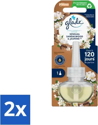 Image de Glade - Recharge d'huile électrique - Bois de santal-Jasmin sensuel - 20 ml - Pack avantage - 2 pièces