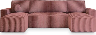 Produktbild von Masseno Ecksofa PESANO T mit Schlaffunktion U-Form, Sofa mit Bettkasten, Wohnzimmersofa, Couch, Soffa, Bettsofa, Couchgarnitur- Rosa, TILIA 62