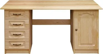 Produktbild von Schreibtisch Kiefer massiv Vollholz natur Pipilo 18 - Abmessung: 75 x 139 x 54 cm (H x B x T)