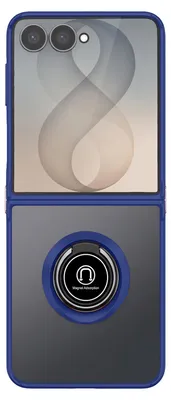 Productafbeelding van Avizar, hoesje voor de Samsung Galaxy Z Flip 8, met een draaibare magnetische ring en standfunctie, blauw