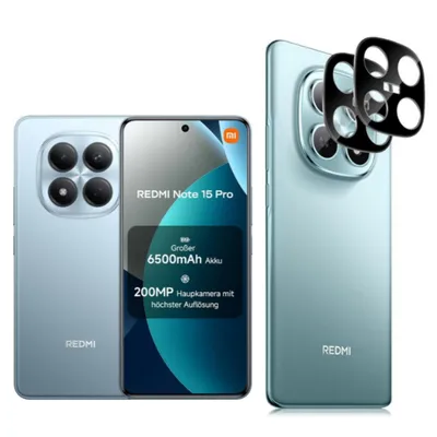 Produktbild von CLM-Tech 2X Kameraschutz kompatibel mit Xiaomi Redmi Note 15 Pro 5G 6,83 Zoll - Kameraglas Panzerfolie Panzerglas Crystal Clear - 9H Schutz Glas kristallklar 2X Stück
