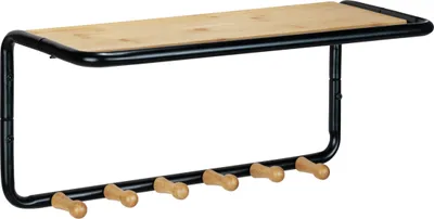 Produktbild von WENKO Metall  Wandgarderobe Loft in Schwarz 58 x 26 x 26 cm