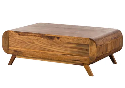 Image de MASSIVMOEBEL24 | Table basse en bois de Sheesham 120x70x40 marron clair laqué MAILAND #135