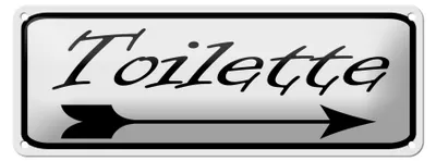 Produktbild von Blechschild Hinweis 27x10 cm Toilette Pfeil rechts Dekoration