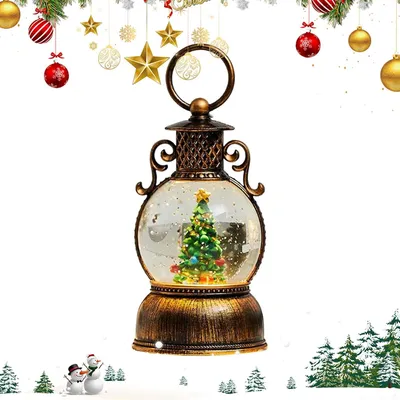 Produktbild von Weihnachtliche Schneekugel-Laterne mit 6-Stunden-Timer | Beleuchtete Schneekugel für den Weihnachtstisch, Kaminsims, Esszimmer und Schlafzimmer für Jugendliche und Erwachsene