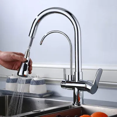 Produktbild von Küchenarmatur Wasserhahn Küche 360° Ausziehbarer armatur Einhandmischer Heiß Kalt Wasser Waschbecken