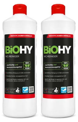 Produktbild von BiOHY WC-Reiniger, Toilettenreiniger, Kloreiniger, WC Erfrischer – 2er Pack (2 x 1 Liter Flasche)