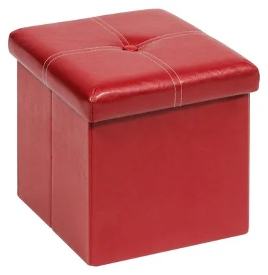 Productafbeelding van Opklapbare zitkruk met opbergruimte, 30x30x30 cm, rood