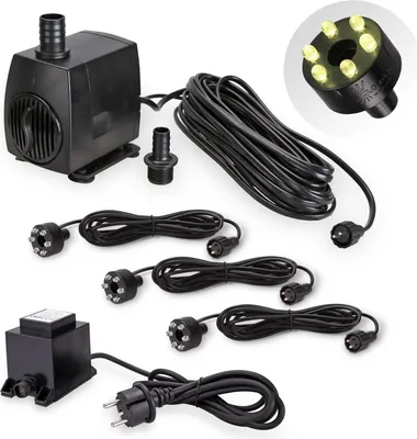 Produktbild von CLGarden Springbrunnen Pumpe SP3 Springbrunnenpumpe mit 3x warmweißer LED Ring Beleuchtung